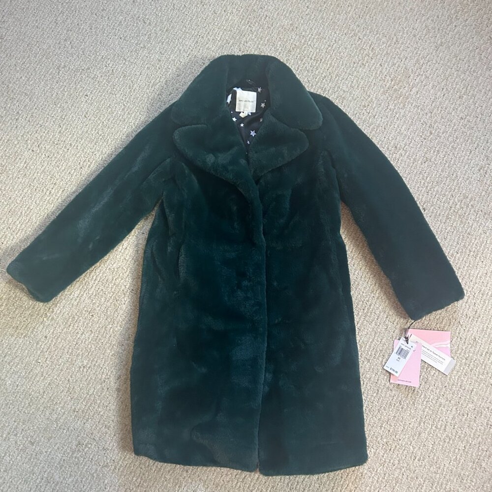 NEW XS Avec Les Filles emerald green faux fur coat (NWT)